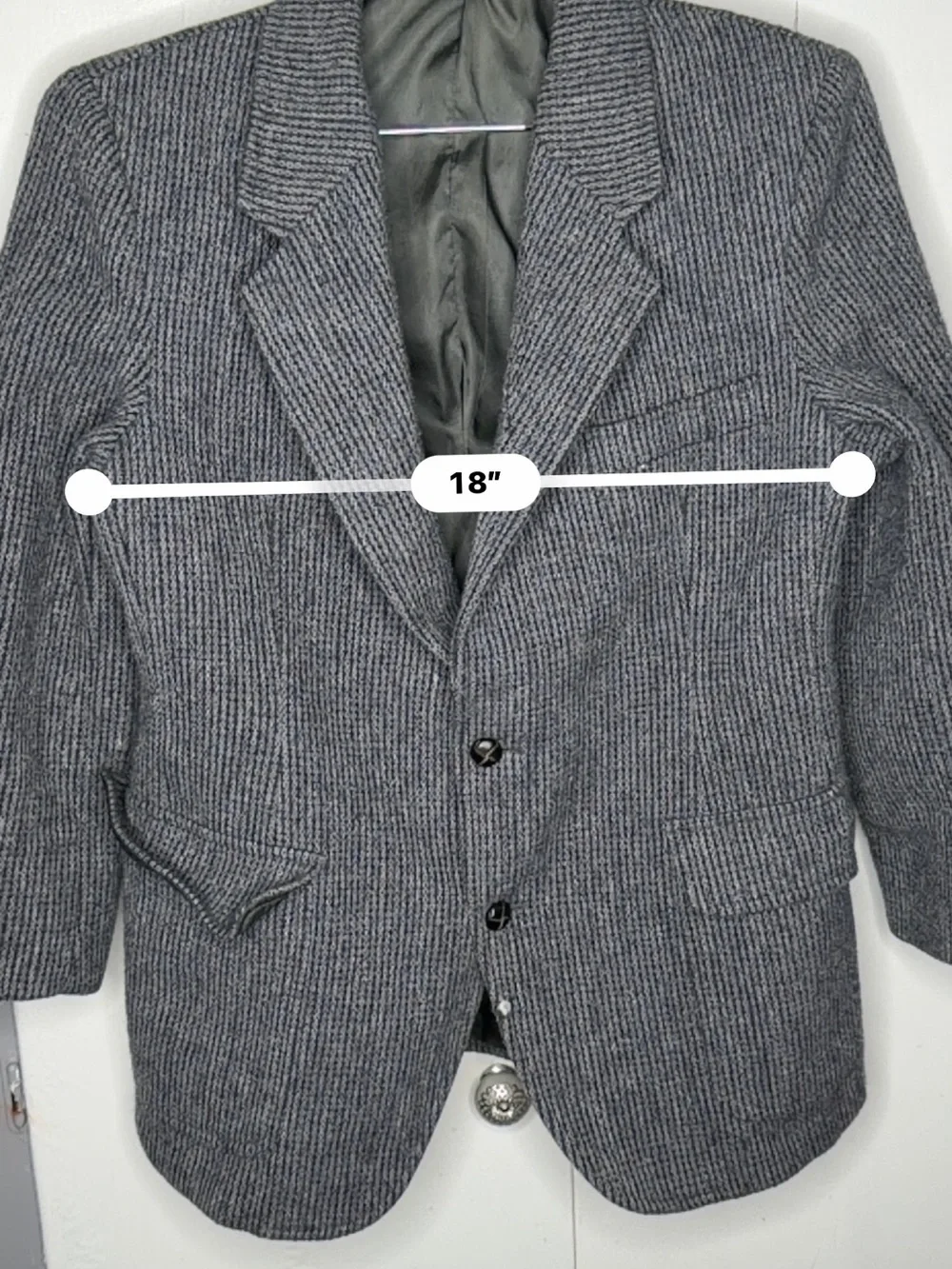 Pendleton Men Tweed Sport Coat 42R Blazer Blue Virgin Wool Jacket Vtg USA